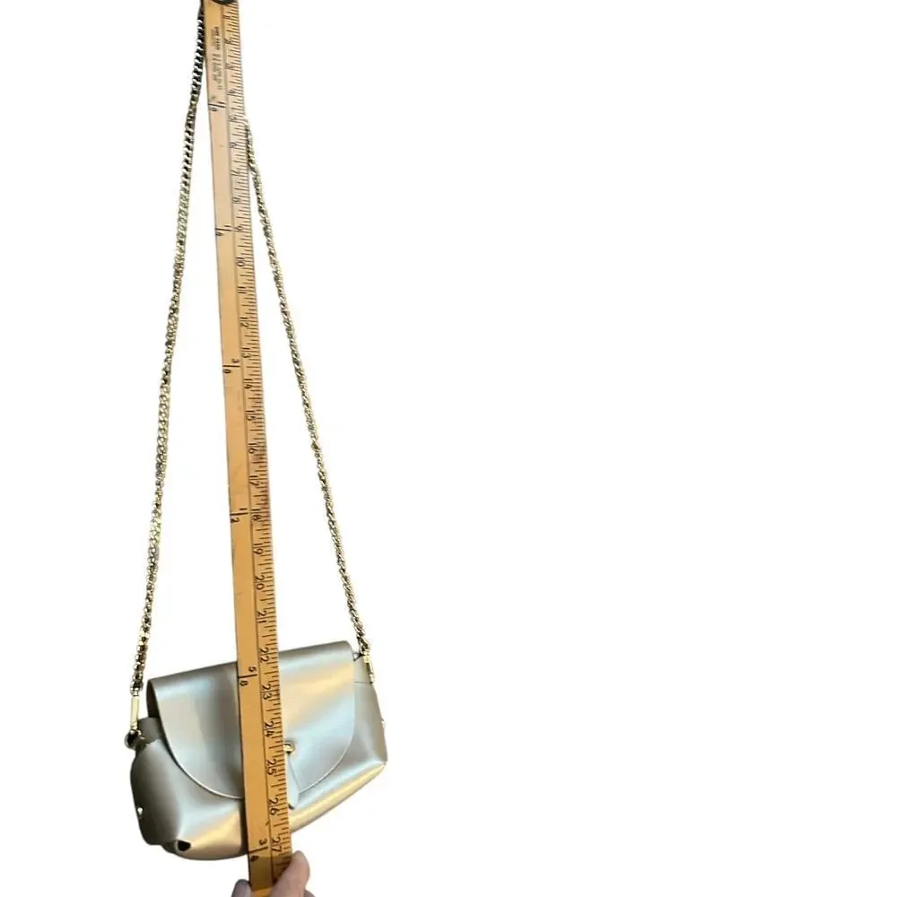 Vera Pelle made in Italy gold Genuine Leather Shoulder Bag Gold Chain purse